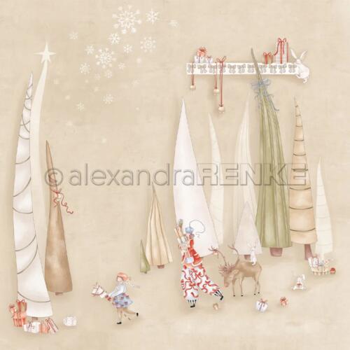 Alexandra Renke - Papier Uni Scrap Thème de Noël n°3891