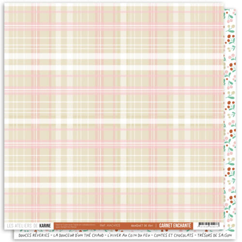 Les Ateliers de Karine - CARNET ENCHANTE - Papier n°3 Bouquet de Gui