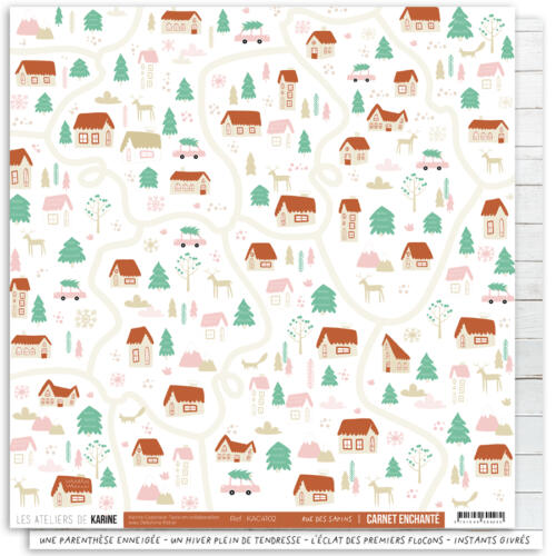 Les Ateliers de Karine - CARNET ENCHANTE - Papier n°2 Rue des Sapins