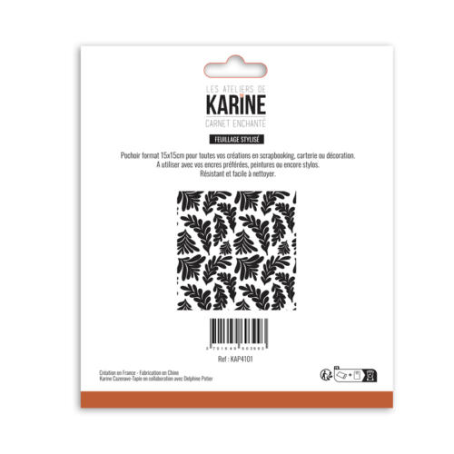 Pochoir - CARNET ENCHANTE - FEUILLAGE STYLISE -  Les Ateliers de Karine