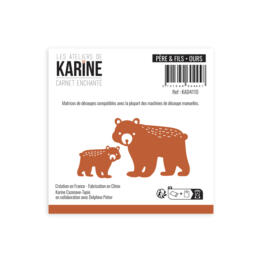 Dies Découpe Les Ateliers de Karine - Matrice de découpe PERE & FILS OURS - Collection CARNET ENCHANTE