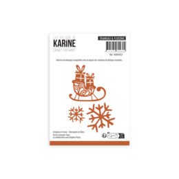 Dies Découpe Les Ateliers de Karine - Matrice de découpe TRAINEAU & FLOCONS - Collection CARNET ENCHANTE