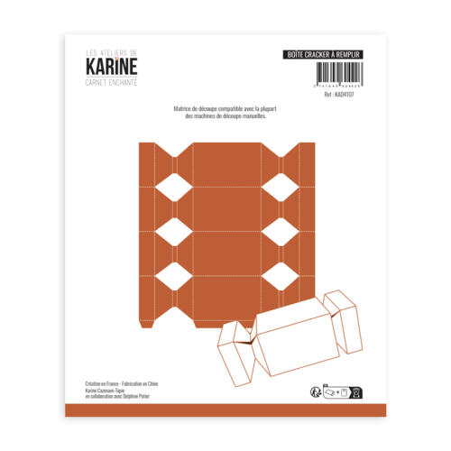 Dies Découpe Les Ateliers de Karine - Matrice de découpe BOITE CRACKER A REMPLIR - Collection CARNET ENCHANTE