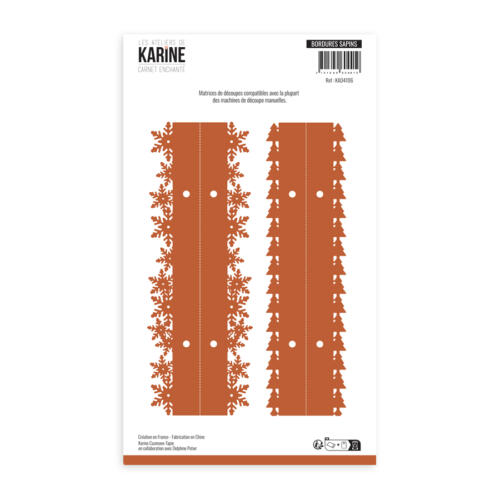 Dies Découpe Les Ateliers de Karine - Matrice de découpe BORDURES SAPINS - Collection CARNET ENCHANTE
