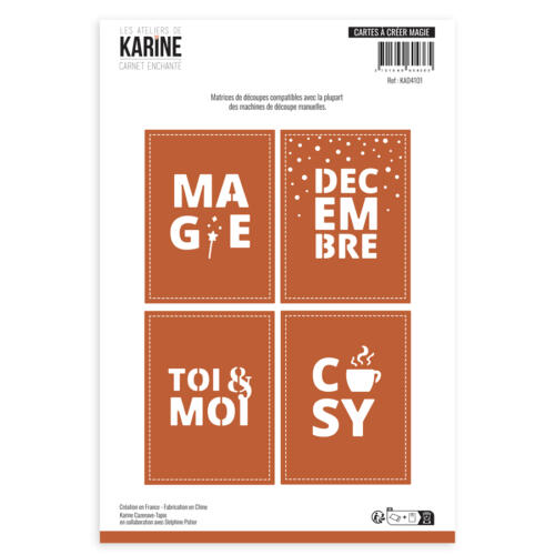 Dies Découpe Les Ateliers de Karine - Matrice de découpe CARTES A CREER MAGIE - Collection CARNET ENCHANTE