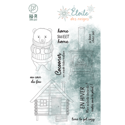 Tampon Clear de Noël - AU COIN DU FEU - Collection Etoile des Neiges - Hapi Little Fox