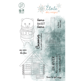 Tampon Clear de Noël - AU COIN DU FEU - Collection Etoile des Neiges - Hapi Little Fox