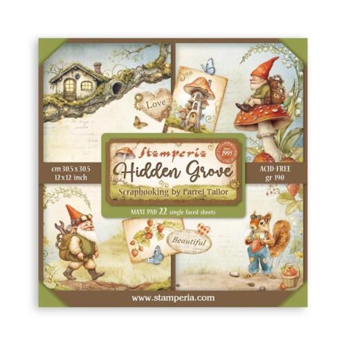 STAMPERIA - Collection HIDDEN GROVE - Maxi Paper Pad 30x30cm (Recto uniquement)