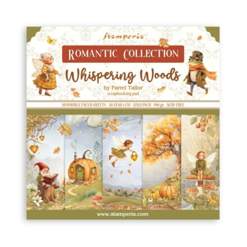 STAMPERIA - Collection WHISPERING WOODS - PAPER PAD 30X30cm (Assortiment 10 Papiers)
