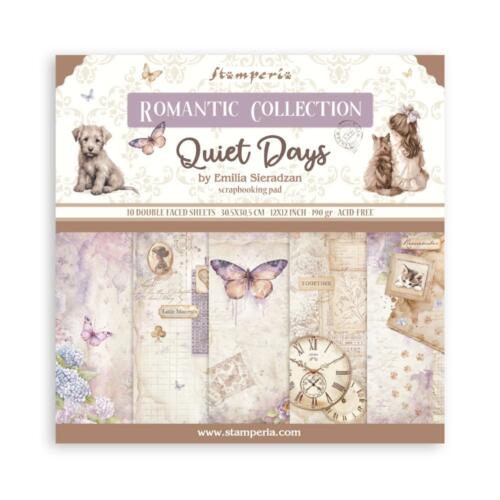 STAMPERIA - Collection QUIET DAYS - PAPER PAD 30X30cm (10 Papiers)
