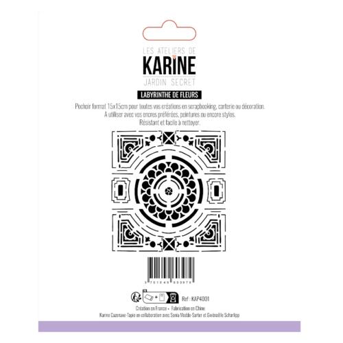 Pochoir - JARDIN SECRET - LABYRINTHE DE FLEURS -  Les Ateliers de Karine