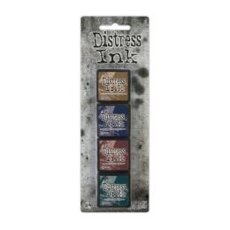 Encre Distress Ink - ASSORTIMENT de 4 Mini Pads N°12 - Ranger Ink by Tim Holtz