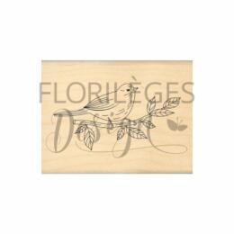 Tampon Bois - OISEAU PRINTANIER - Collection FARANDOLE - Florilèges Design