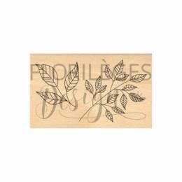 Tampon Bois - FEUILLAGES ASSORTIS - Collection FARANDOLE - Florilèges Design