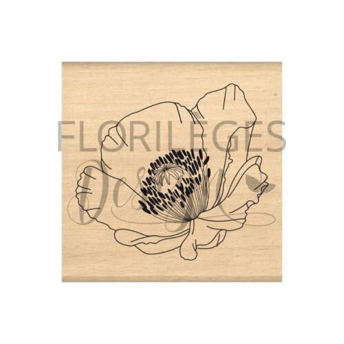 Tampon Bois - COQUELICOT FRAGILE - Collection FARANDOLE - Florilèges Design