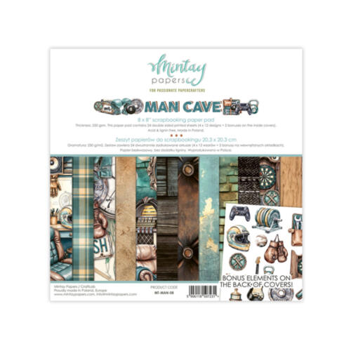 Mintay Papers - KIT PAPIERS Collection MAN CAVE 20x20cm