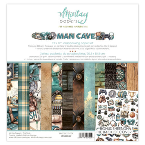 Mintay Papers - KIT PAPIERS Collection MAN CAVE 30x30cm