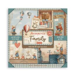 STAMPERIA - Collection FAMILY - Maxi Paper Pad 30x30cm (Recto uniquement)