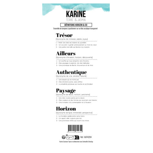 Tampons Clear - TERRE & JASMIN - DEFINITIONS HORIZONS & CO - Les Ateliers de Karine