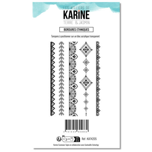 Tampons Clear - TERRE & JASMIN - BORDURES ETHNIQUES - Les Ateliers de Karine