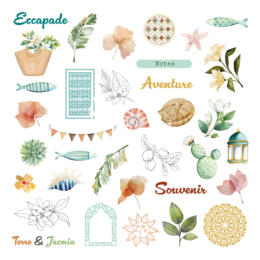 Les Ateliers de Karine - TERRE & JASMIN -  Die Cut Calques Petites Vignettes