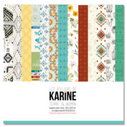 Les Ateliers de Karine - TERRE & JASMIN - LE KIT ( 6 papiers + 1 calque Exclu du Kit )
