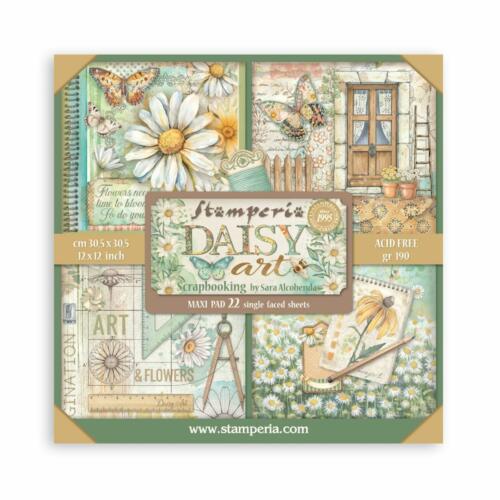 STAMPERIA - Collection DAISY ART - Maxi Paper Pad 30x30cm (Recto uniquement)