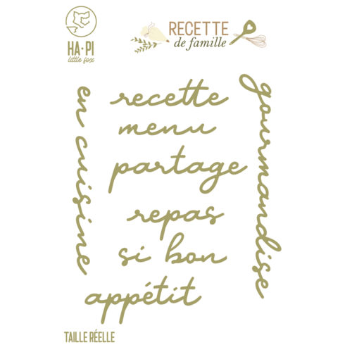 Dies Découpe - MOTS EN CUISINE - Collection RECETTE DE FAMILLE - Ha.Pi Little Fox