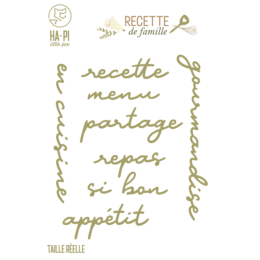 Dies Découpe - MOTS EN CUISINE - Collection RECETTE DE FAMILLE - Ha.Pi Little Fox