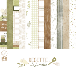 HA.PI LITTLE FOX - Kit Papiers  - RECETTE DE FAMILLE ( Assortiment de 9 papiers de la collection )