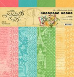 Graphic 45 - EPHEMERA QUEEN -  Patterns & Solids  30x30cm