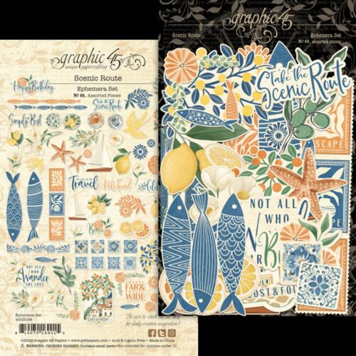 EPHEMERA ASSORTMENT - Ephemera SCENIC ROUTE -  Collection Graphic 45