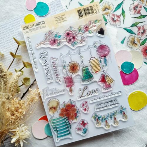 Tampon CLEAR - ROMANCE - Collection MON P'TIT JARDIN  - Chou Flowers