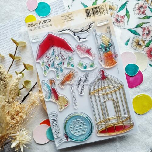 Tampon CLEAR - LA CAGE - Collection MON P'TIT JARDIN  - Chou Flowers