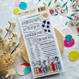 Tampon CLEAR - LES MOTS PRINTEMPS - Collection MON P'TIT JARDIN  - Chou Flowers