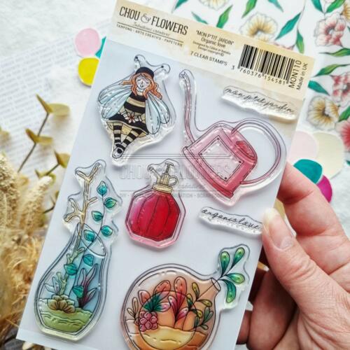 Tampon CLEAR - ORGANIC LOVE - Collection MON P'TIT JARDIN  - Chou Flowers
