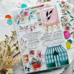 Tampon CLEAR A4 - JARDIN D'ARTISTE - Collection MON P'TIT JARDIN  - Chou Flowers