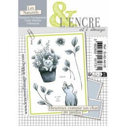 Tampon Clear - HEUREUX COMME UN CHAT AU JARDIN - Collection Les Naturels - L'Encre & l'Image
