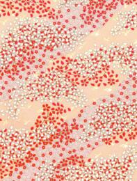 Papier Japonais CHIYOGAMI - Papier Petites Fleurs fond Rose n°1111
