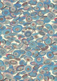 Papier Japonais CHIYOGAMI - Papier "Parasols" Bleus n°671