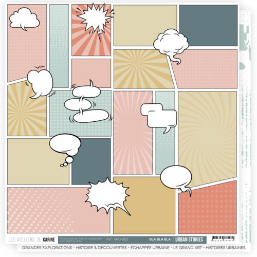 Les Ateliers de Karine - URBAN STORIES - Papier n°2 Bla Bla Bla