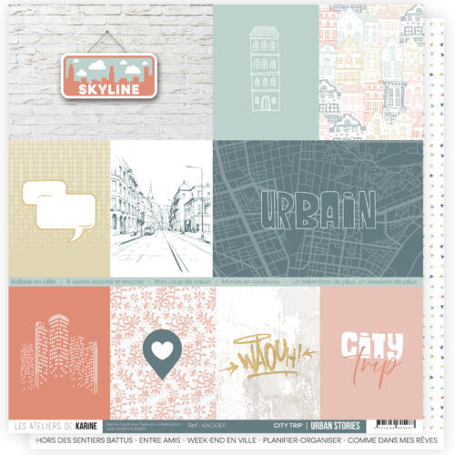 Les Ateliers de Karine - URBAN STORIES - Papier n°1 City Trip