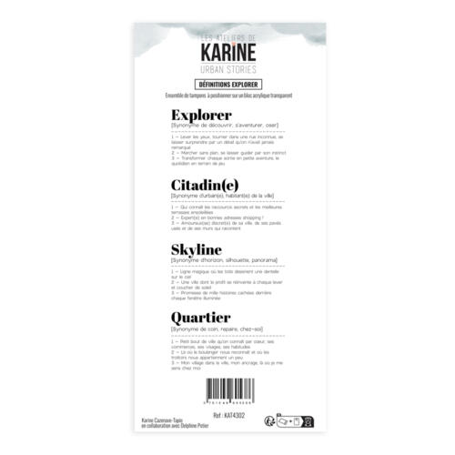 Tampons Clear - URBAN STORIES - DEFINITIONS EXPLORER - Les Ateliers de Karine