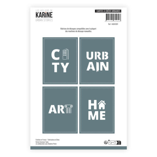 Dies Découpe Les Ateliers de Karine - Matrice de découpe CARTES A CREER URBAINES - Collection URBAN STORIES
