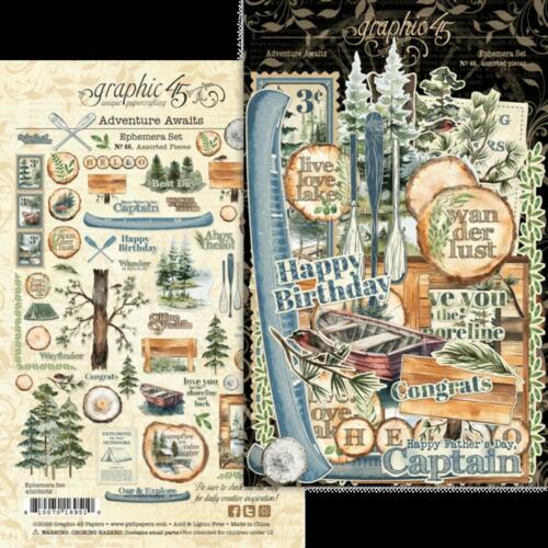 EPHEMERA ASSORTMENT - Ephemera ADVENTURE AWAITS -  Collection Graphic 45