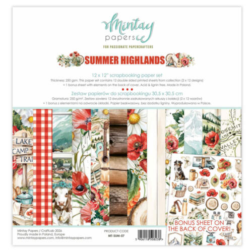 Mintay Papers - KIT PAPIERS Collection SUMMER HIGHLANDS 30x30cm
