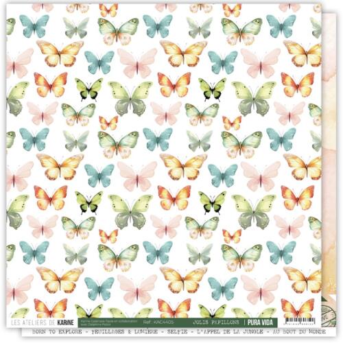 Les Ateliers de Karine - PURA VIDA - Papier n°5 Jolis Papillons