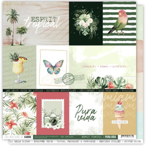 Les Ateliers de Karine - PURA VIDA - Papier n°1 Esprit Tropical