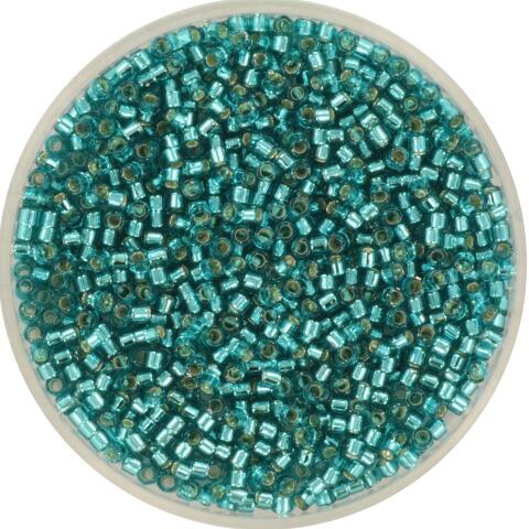 Perles MIYUKI Bleu - Delicate 11/0 - N°1208 - Caribbean Teal Silverlined - 5grs