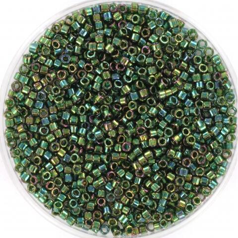 Perles MIYUKI Vert - Delicate 11/0 - N°125 - Emerald Gold Luster - 5grs
